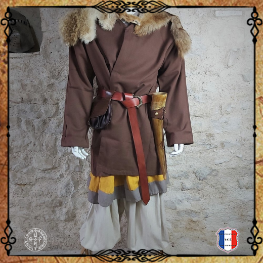 VESTE VIKING Chanvre / Marron