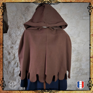 CAPUCHE A FRANGE Chanvre / Marron