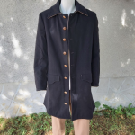 Short Adventure Coat Water repellent Wool Black / Taupe