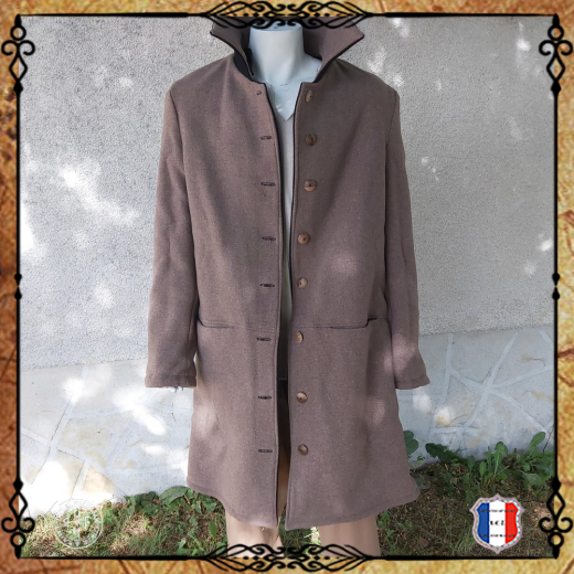 MANTEAU AVENTURE COURT Laine Déperlante / Taupe