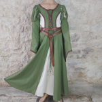 Princess Dress Cotton 120/ Green-Cream