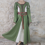 Robe Princesse Coton 120/ Vert-Ecru