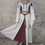 Princess Dress Cotton 120/ Cream-Bordeaux