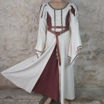 Robe Princesse Coton 120/ Ecru-Bordeaux