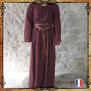 Alienor Dress Cotton 120 / Bordeaux