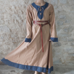 Viking Dress Cotton 120/ Biscuit-Blue