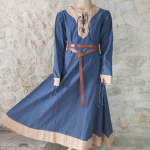 Viking Dress Cotton 120/ Blue-Biscuit