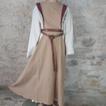 Arween Surcoat Cotton 120/Biscuit-Bordeaux