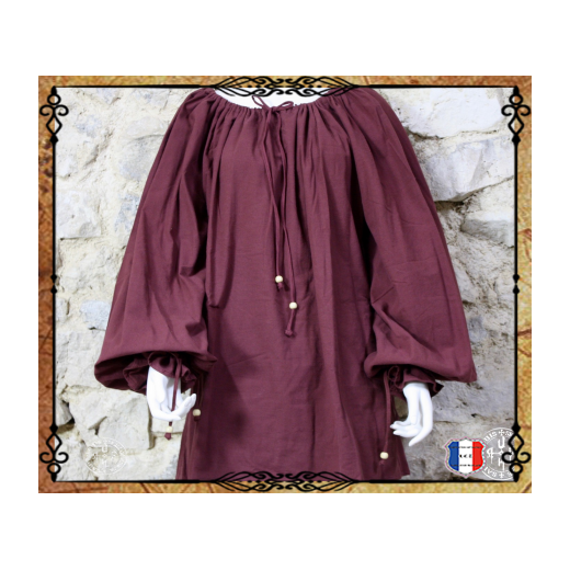 CHEMISIER CAROLE 100% Coton / Bordeaux