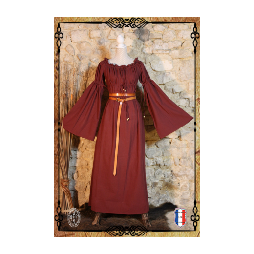 ROBE ALIENOR 100%coton/bordeaux