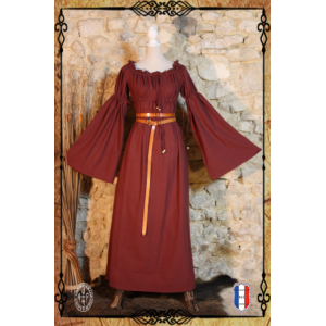 ROBE ALIENOR 100%coton/bordeaux