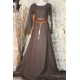 ROBE MEDIEVALE Laine-Fine/Marron chiné