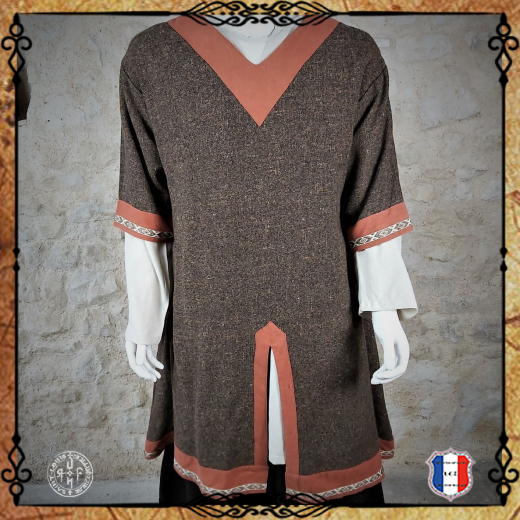 CHEMISE KRAGELUND GALON Laine Fine / Petit carreaux Marron