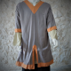 CHEMISE KRAGELUND Lin / Gris col orange