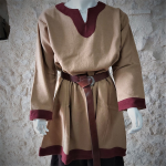 Chemise Viking Laine / Beige col bordeaux