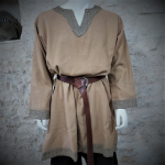 Viking Shirt Wool / Beige, chevron collar