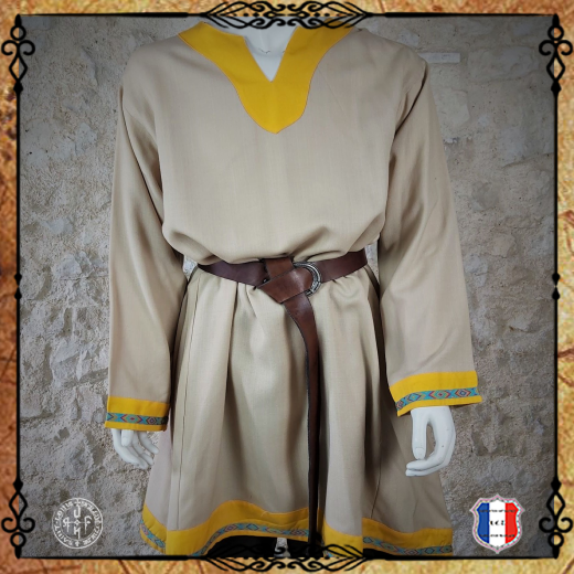 CHEMISE VIKING GALON Lin / Ecru col jaune