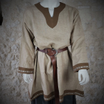 Chemise Viking Galon Lin / Sable col marron