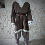 Chemise Viking Lin / Marron col écru