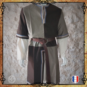 Tabard Bi-Color Coton-Emerisé / Gris-Marron