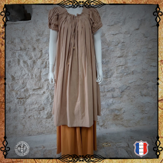 ROBE GLADYS 100%coton/Biscuit
