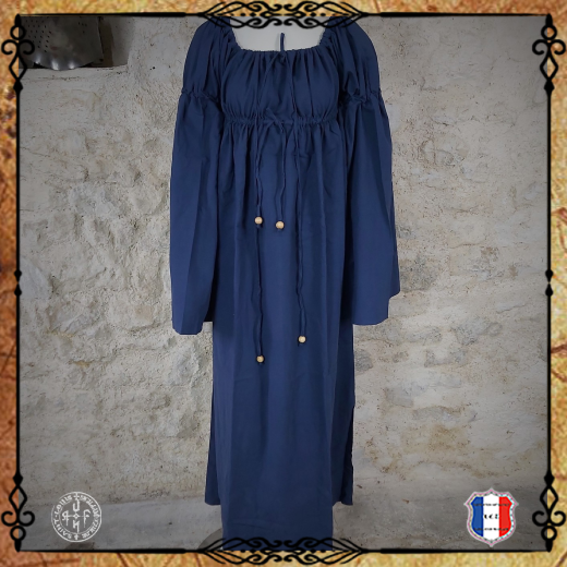 ROBE ALIENOR 100%coton/Bleu