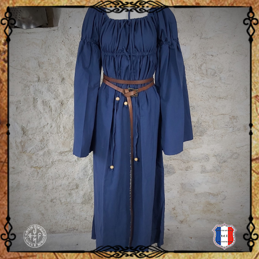 ROBE ALIENOR 100%coton/Bleu