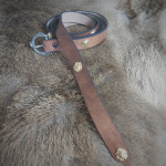 Women Medieval Deco Belt 100% Leather Length 2m11