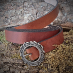 Women Medieval Belt 100% Leather Buckle O Length 2m12