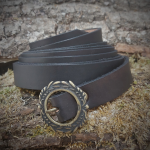 Women Medieval Belt 100% Leather Buckle O Length 2m40
