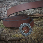 Women Medieval Belt 100% Leather Buckle O Length 2m44