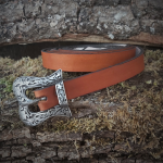 Women Medieval Belt 100% Leather Buckle V Length 2m03