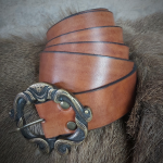 Medieval Men Belt 100% Leather Buckel B Length 1m73