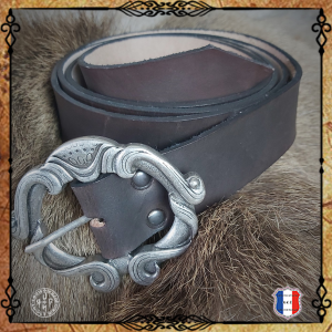 Medieval Men Belt 100% Leather Buckel B Length 1m77