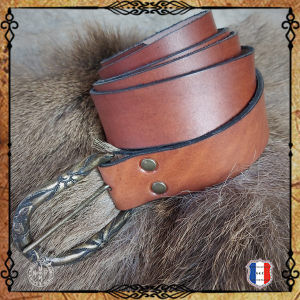 Medieval Men Belt 100% Leather Buckel D Length 1m70